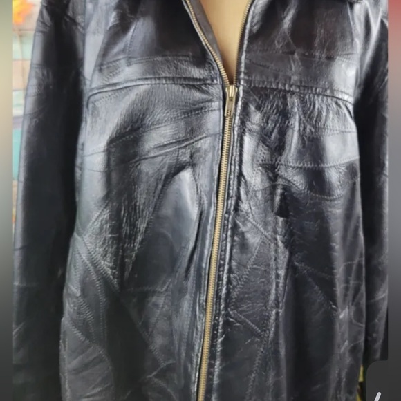 LeWORLD FINE LEATHERS vintage leather black coat, USA - Picture 5 of 6